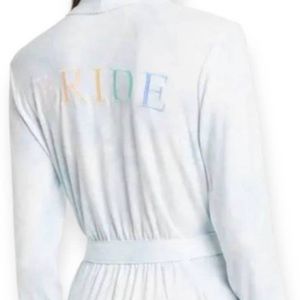 PJ Salvage BRIDE Bath Dressing Robe - Blue Clouds - size Large